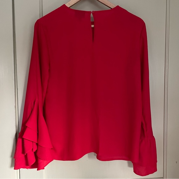 Target Who What Wear Red Blouse Fun Sleeve - Picture 2 of 7